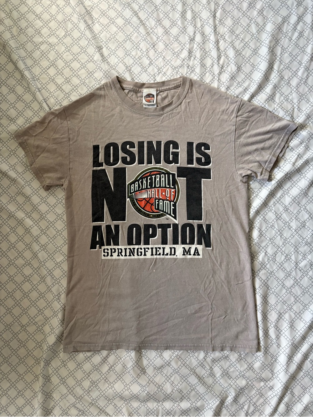 Vintage Basketball Hall Of Fame “Losing Is Not An Option" Gray Men's Tee